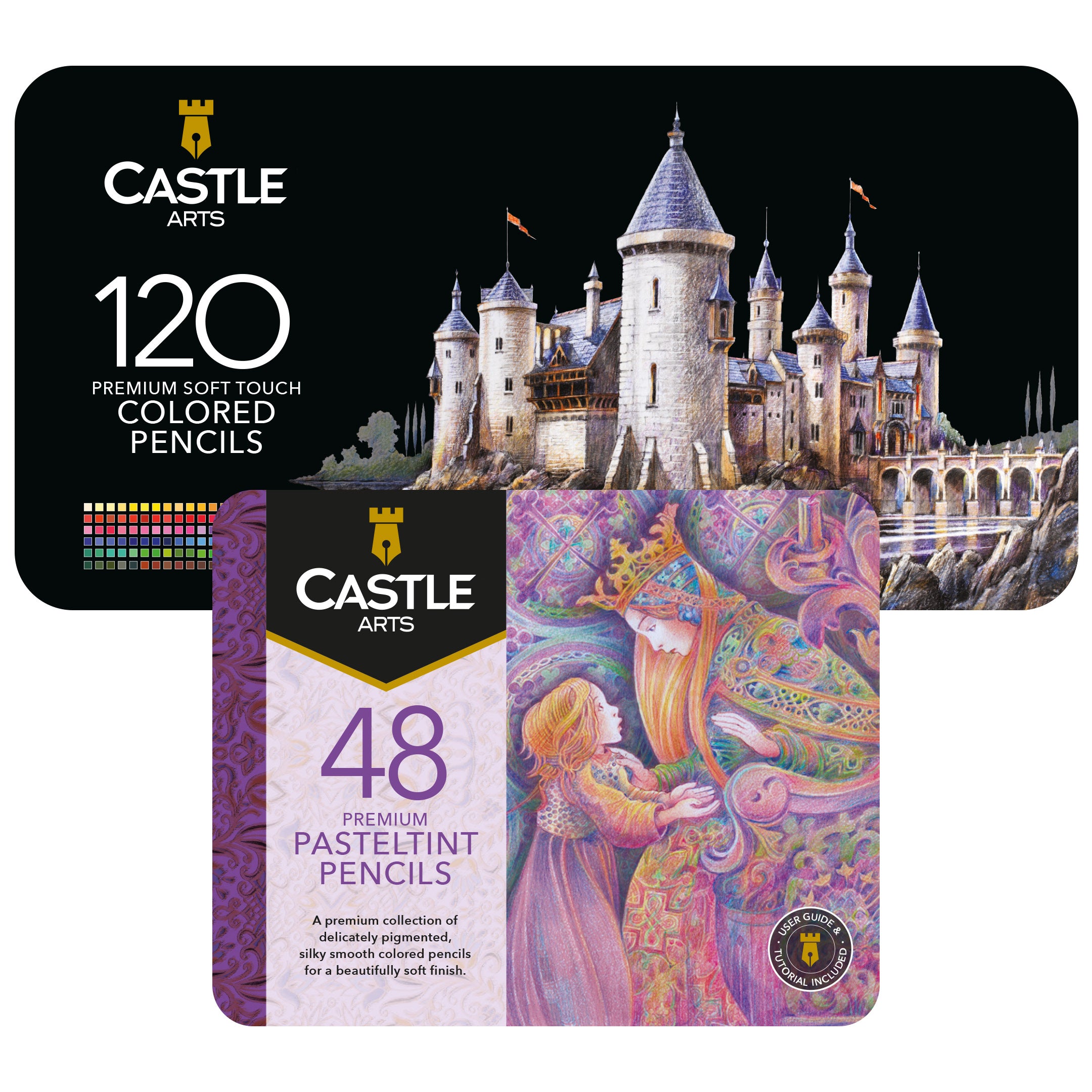 168 Piece Colored & Pasteltint Pencils Tin Bundle