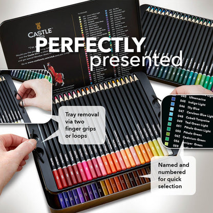 72 Piece Watercolor Pencil Set in Display Tin