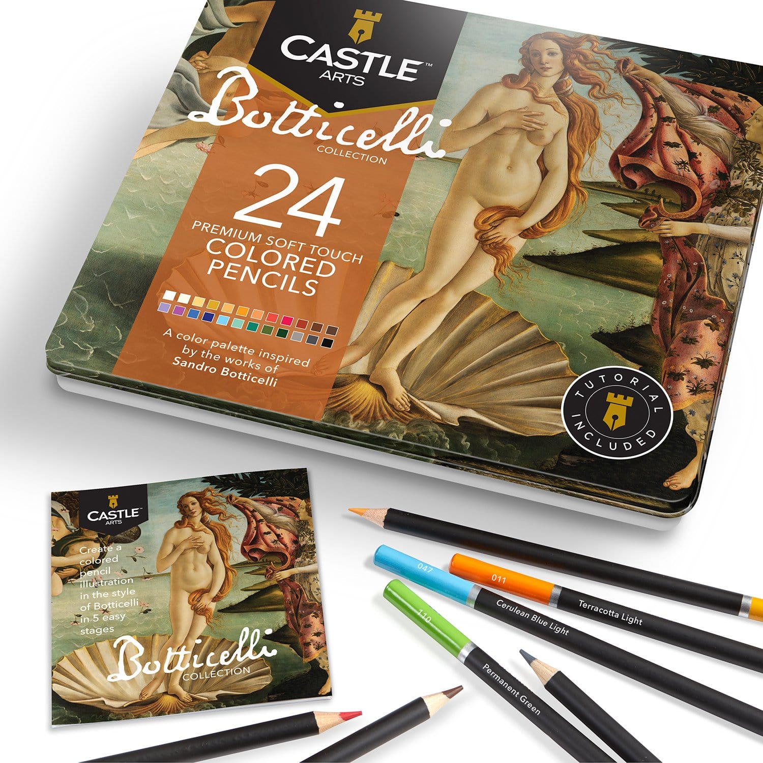 24 Piece Botticelli Colored Pencil Set in Display Tin