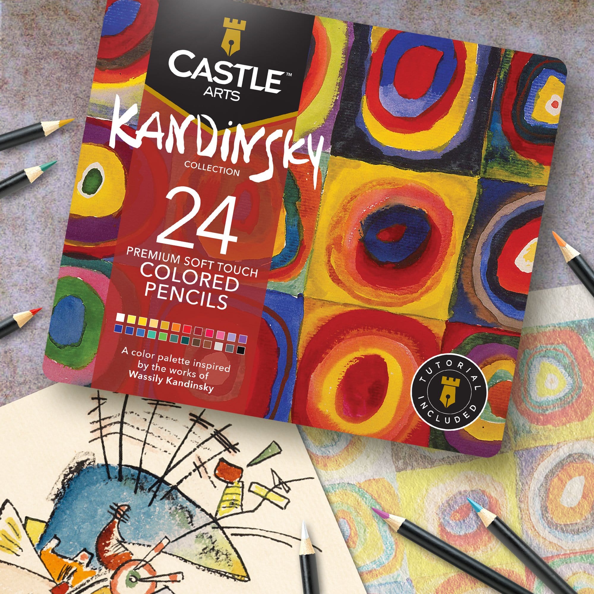 24 Piece Kandinsky Colored Pencil Set in Display Tin