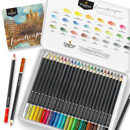 24 Piece Landscape Colored Pencil Set in Display Tin