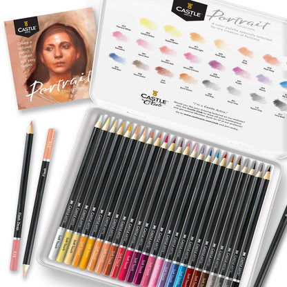 24 Piece Portrait Colored Pencil Set in Display Tin